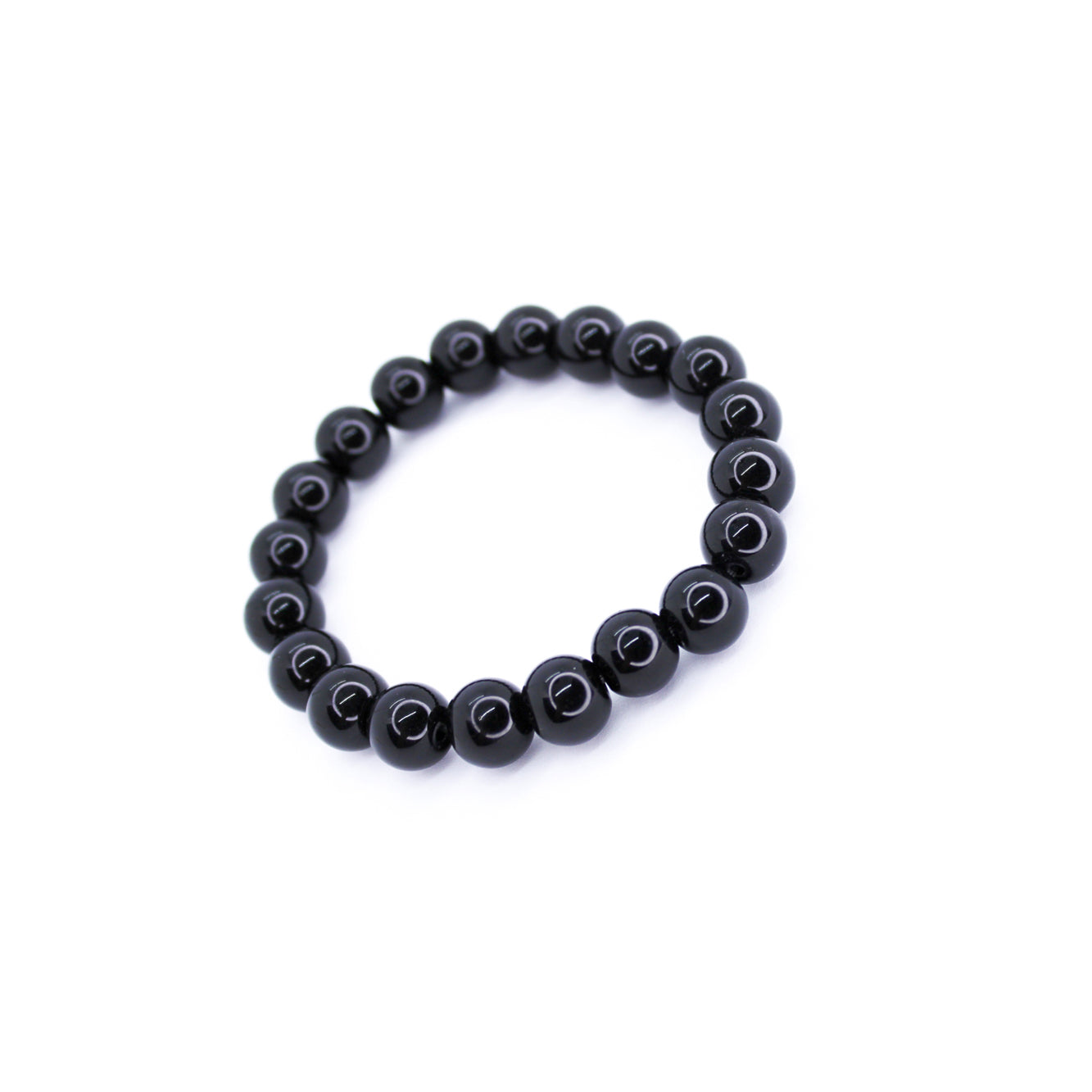 Men's 10mm Black Onyx Bead Bracelet 'Silver Bead' By FORGE & FOUNDRY |  notonthehighstreet.com